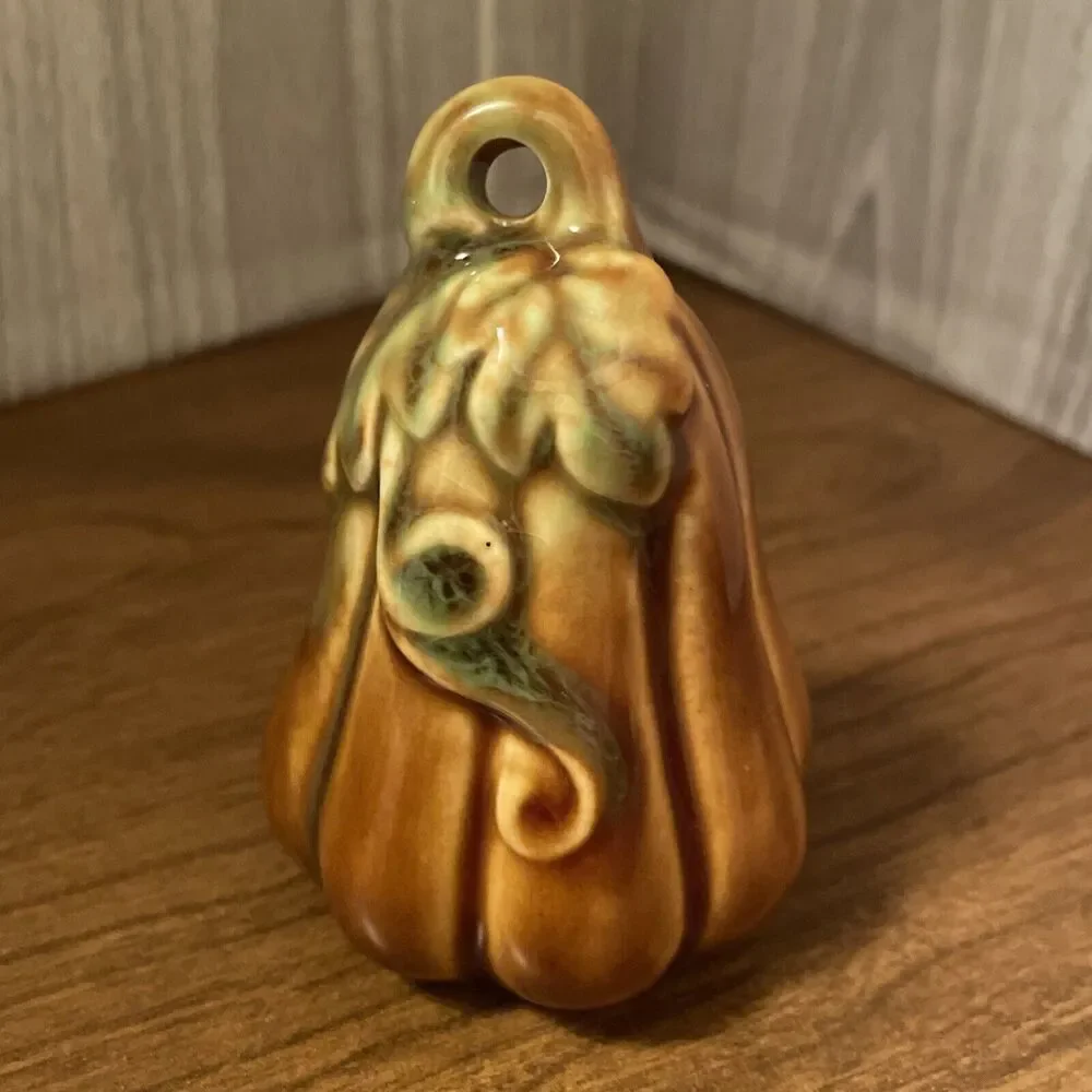 Vintage Salt And Pepper Shakers Ceramic Pumpkins Gourds Orange And Green
